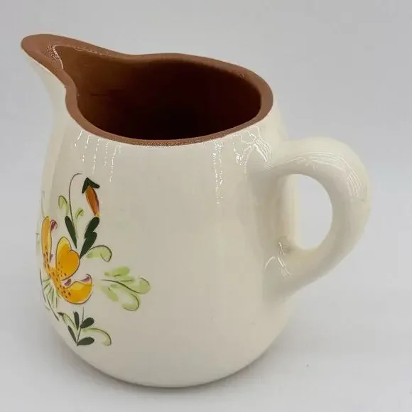 Vintage Stangl Pottery Ceramic Creamer Tiger Lily Yellow Brown 4" USA - Picture 4 of 8